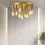 Thumbnail: Declan 9 Light Antique Gold Round Semi-Flush Ceiling Light