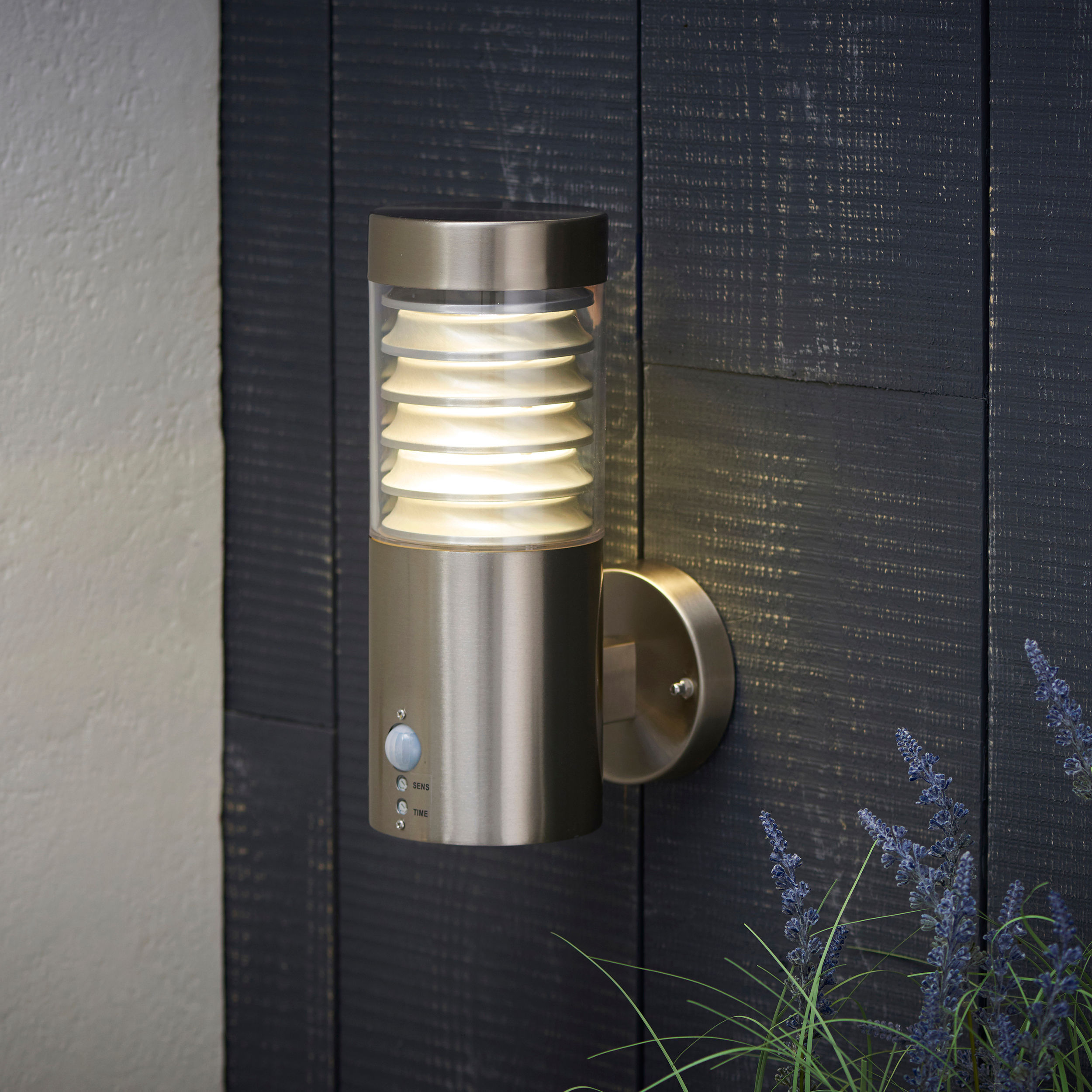 Elvin 1 Light Stainless Steel PIR Outdoor Wall Light