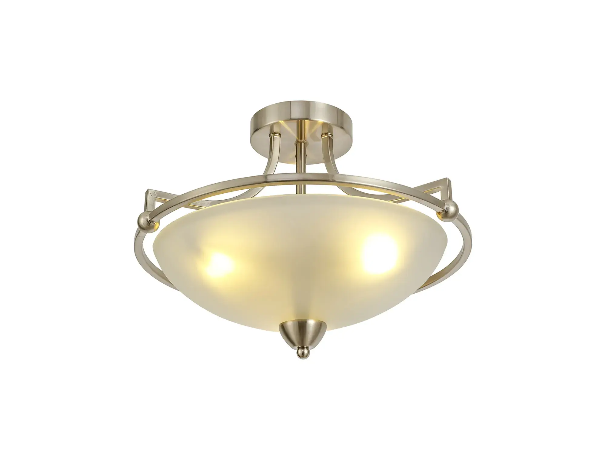 Bowen 3 Light Satin Nickel Semi-Flush Ceiling Light