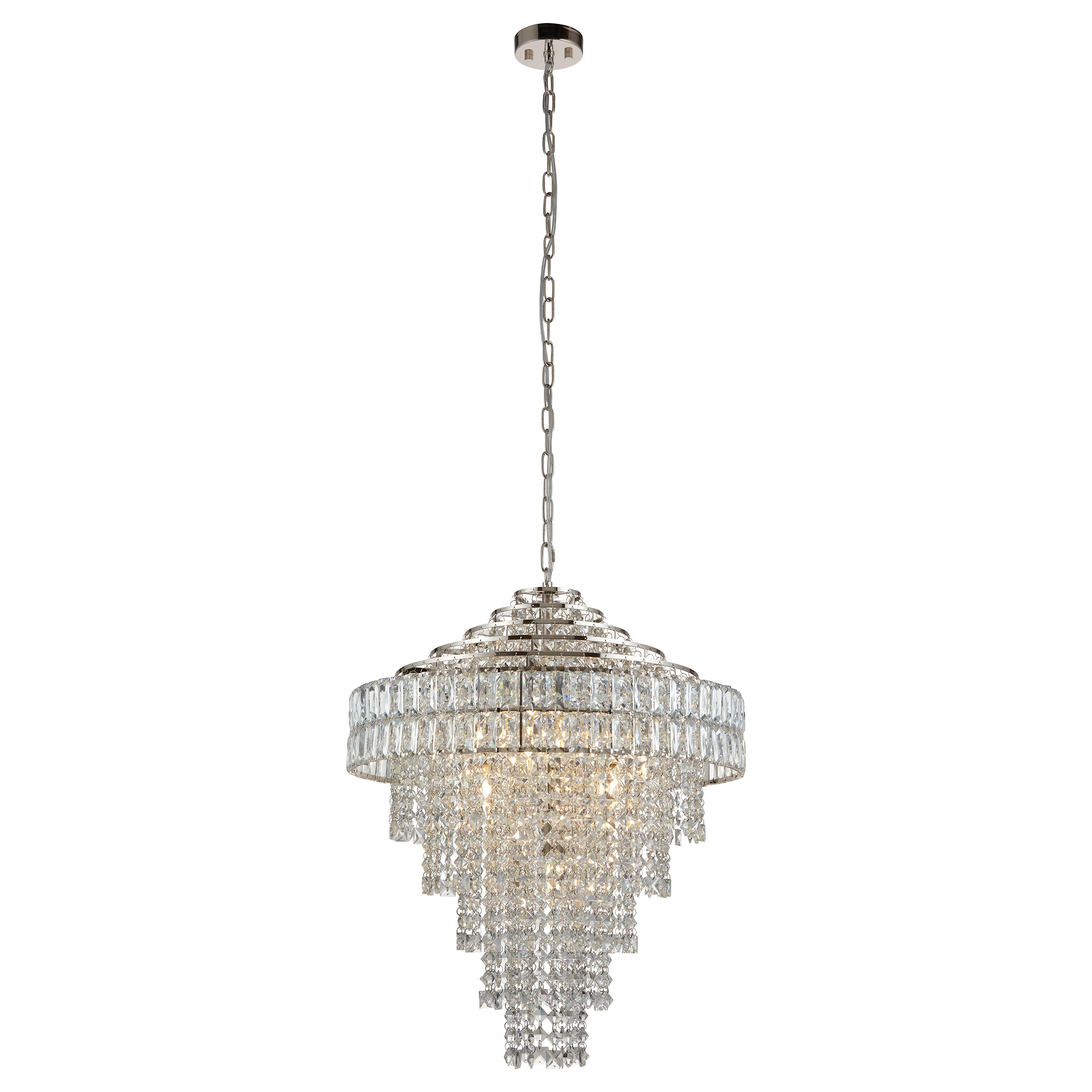 Octavia 7 Light Bright Nickel Multi-Arm Pendant Light