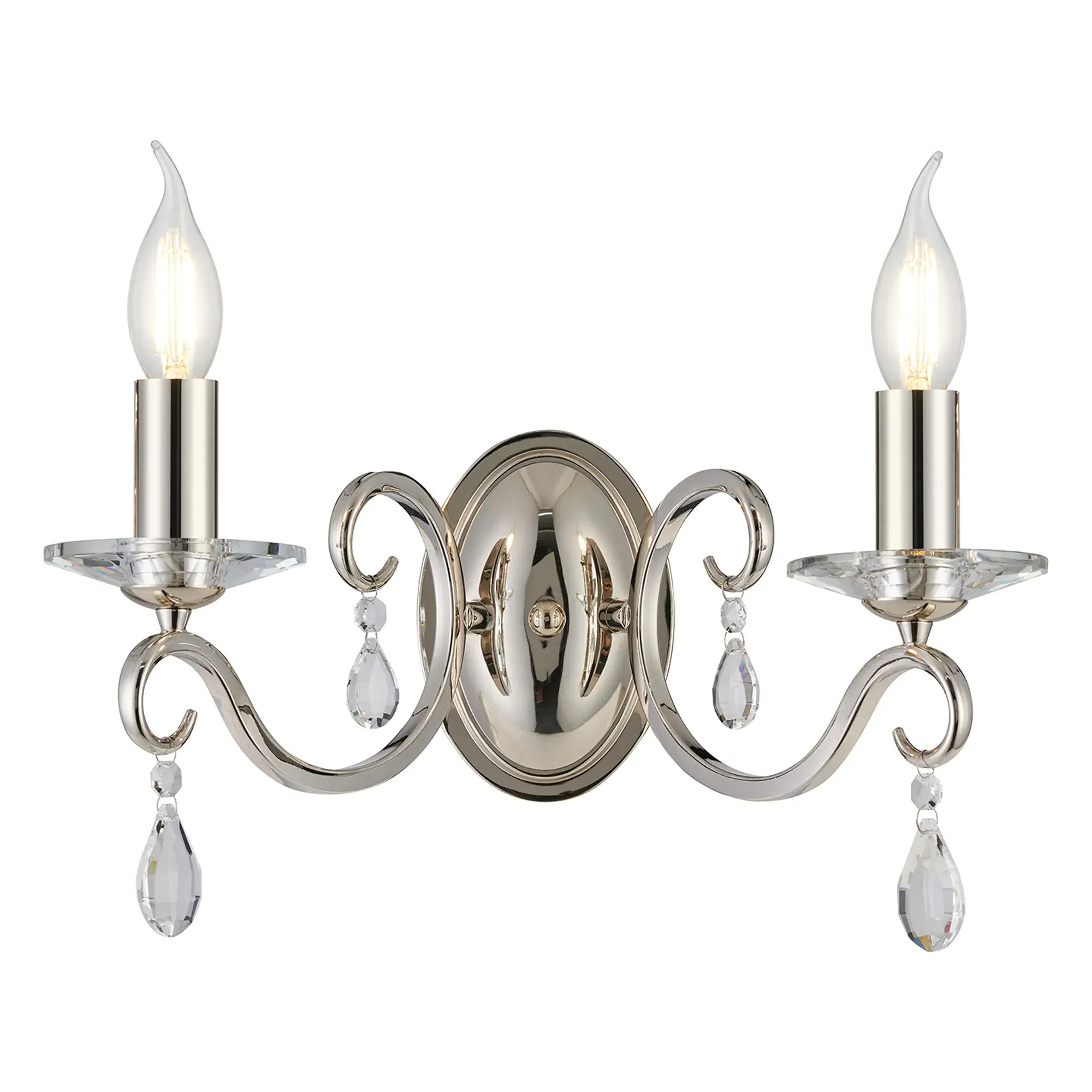 Grace 2 Light Polished Nickel Wall Light