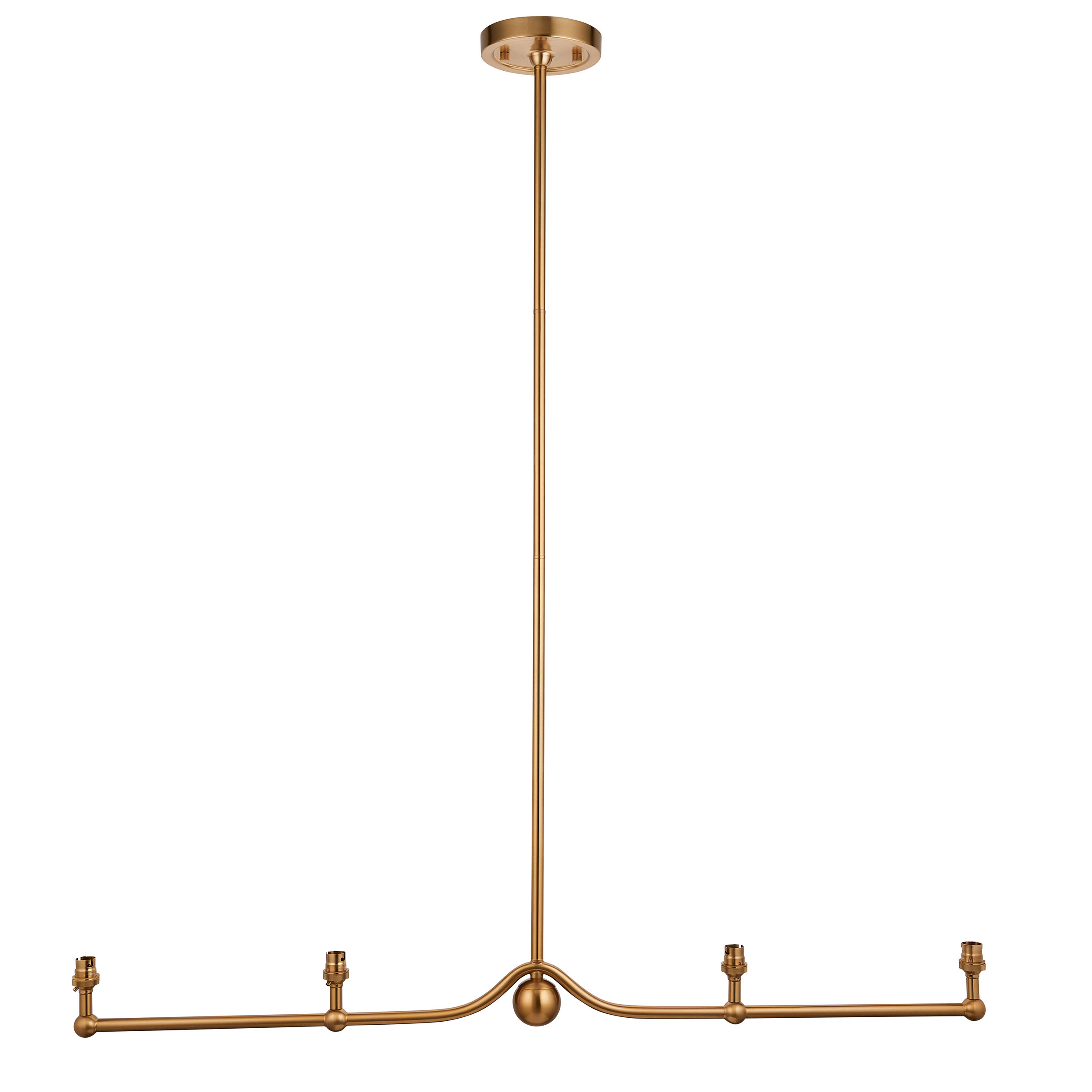 Annalise 4 Light Brushed Aged Brass Plate effect Lineaar Bar Pendant