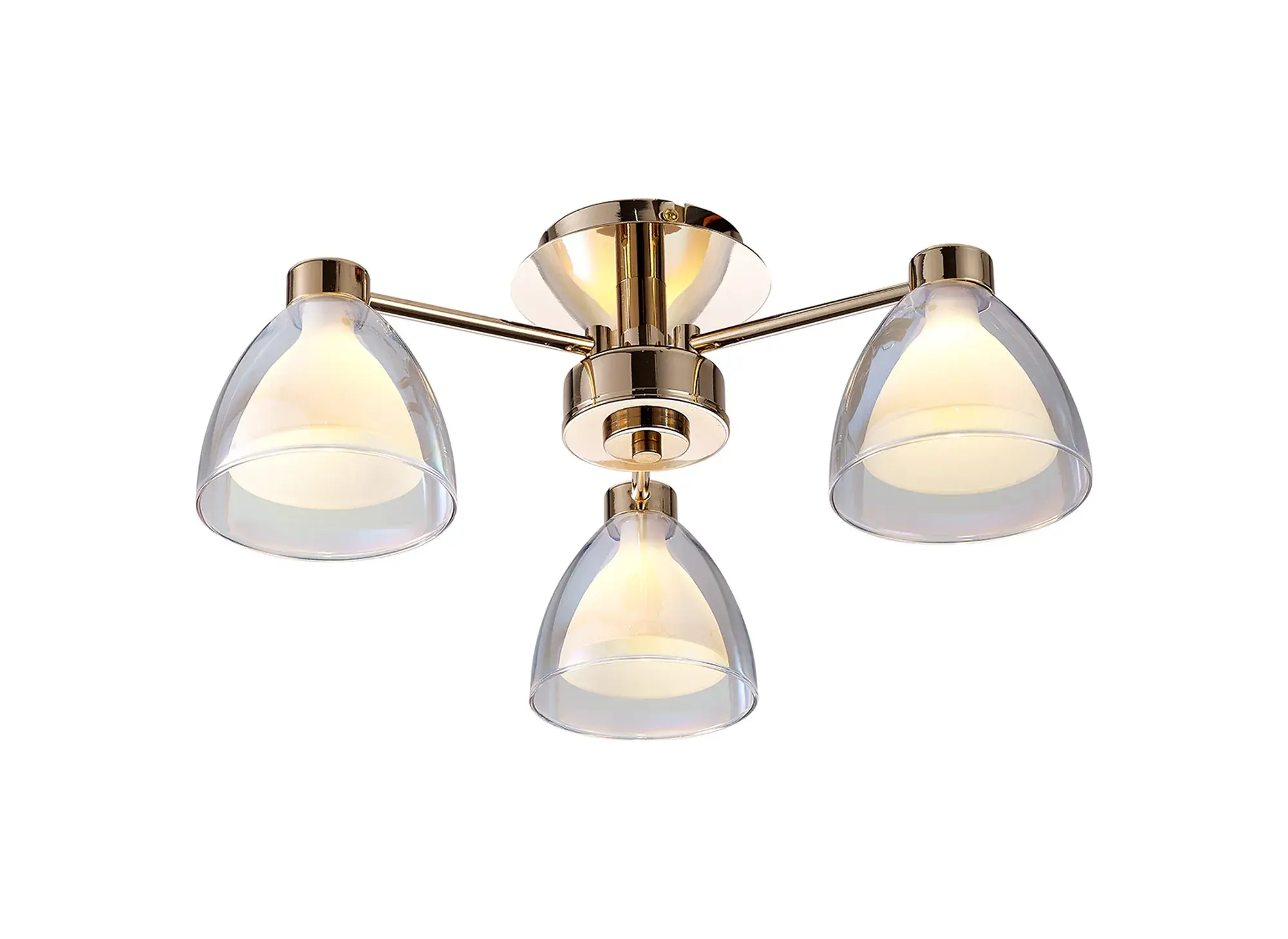 Eilana 3 Light French Gold Semi-Flush Ceiling Light