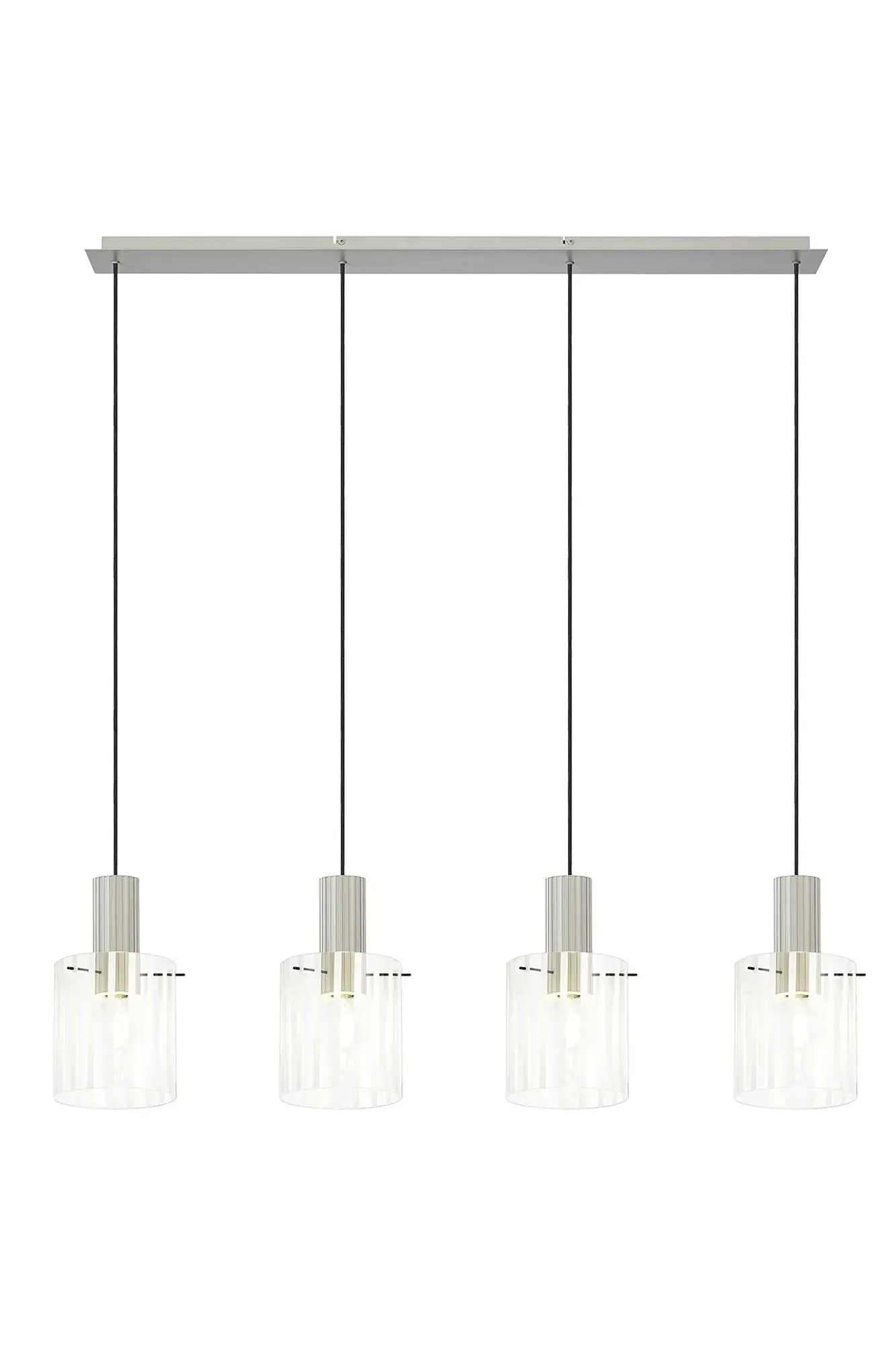 Bradley 4 Light Beige Stone Linear Bar Pendant
