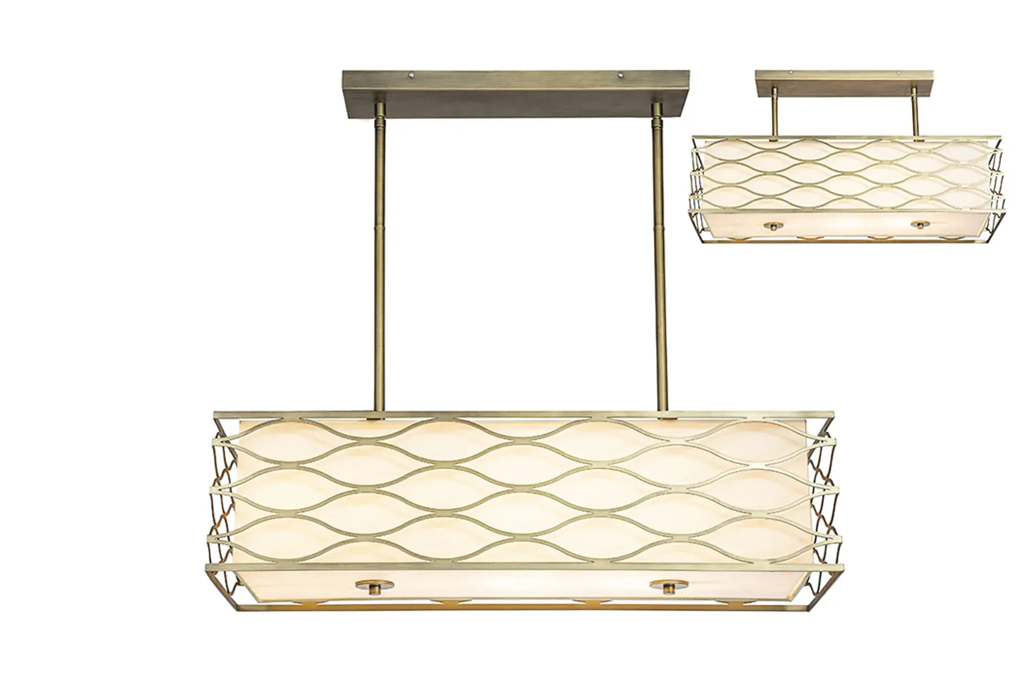 Sebastian 5 Light Aged Gold Effect Linear Bar Pendant