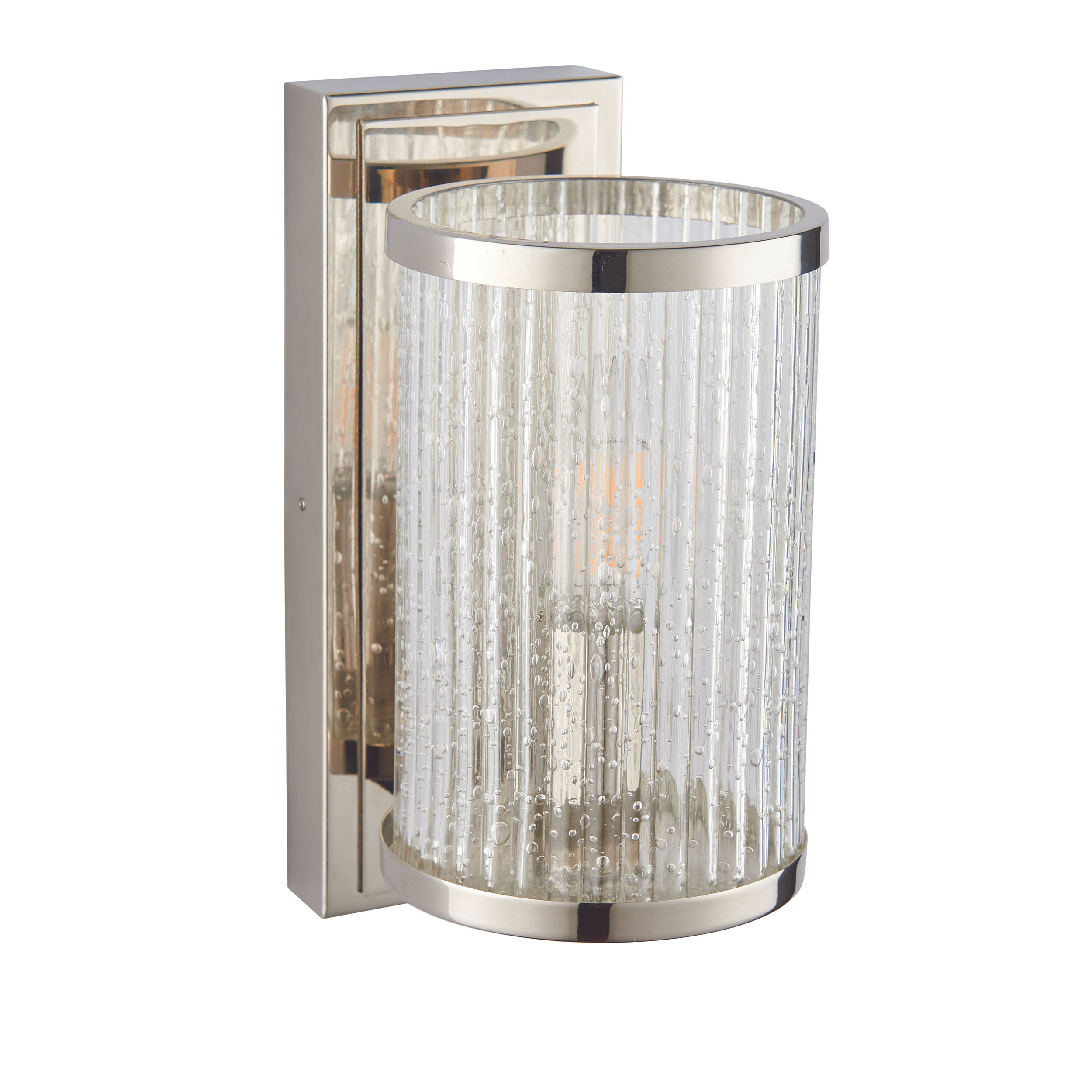 East 1 Light Bright Nickle Plate Wall Light