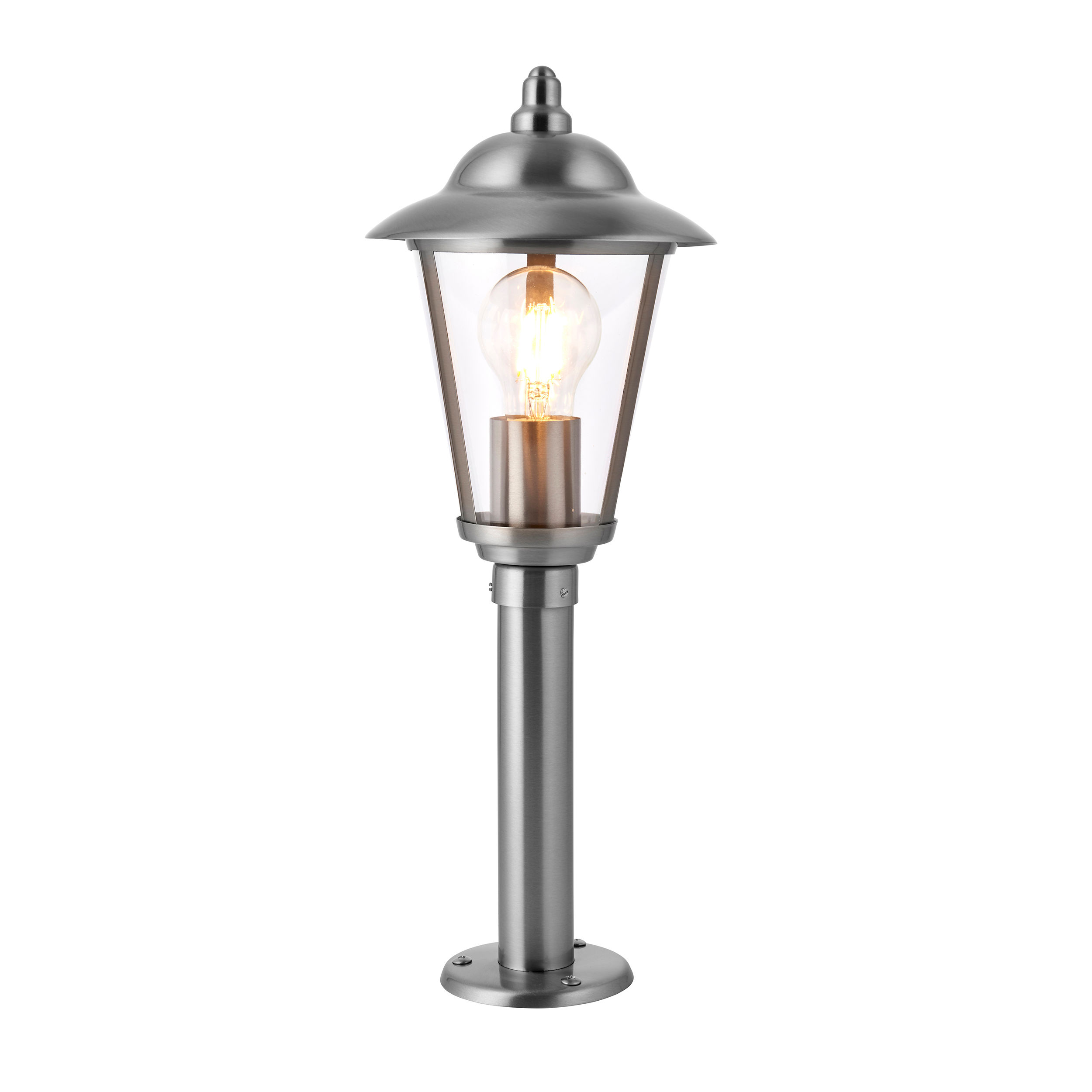Kian 1 Light Polished Stainless Steel Outdoor Post Light