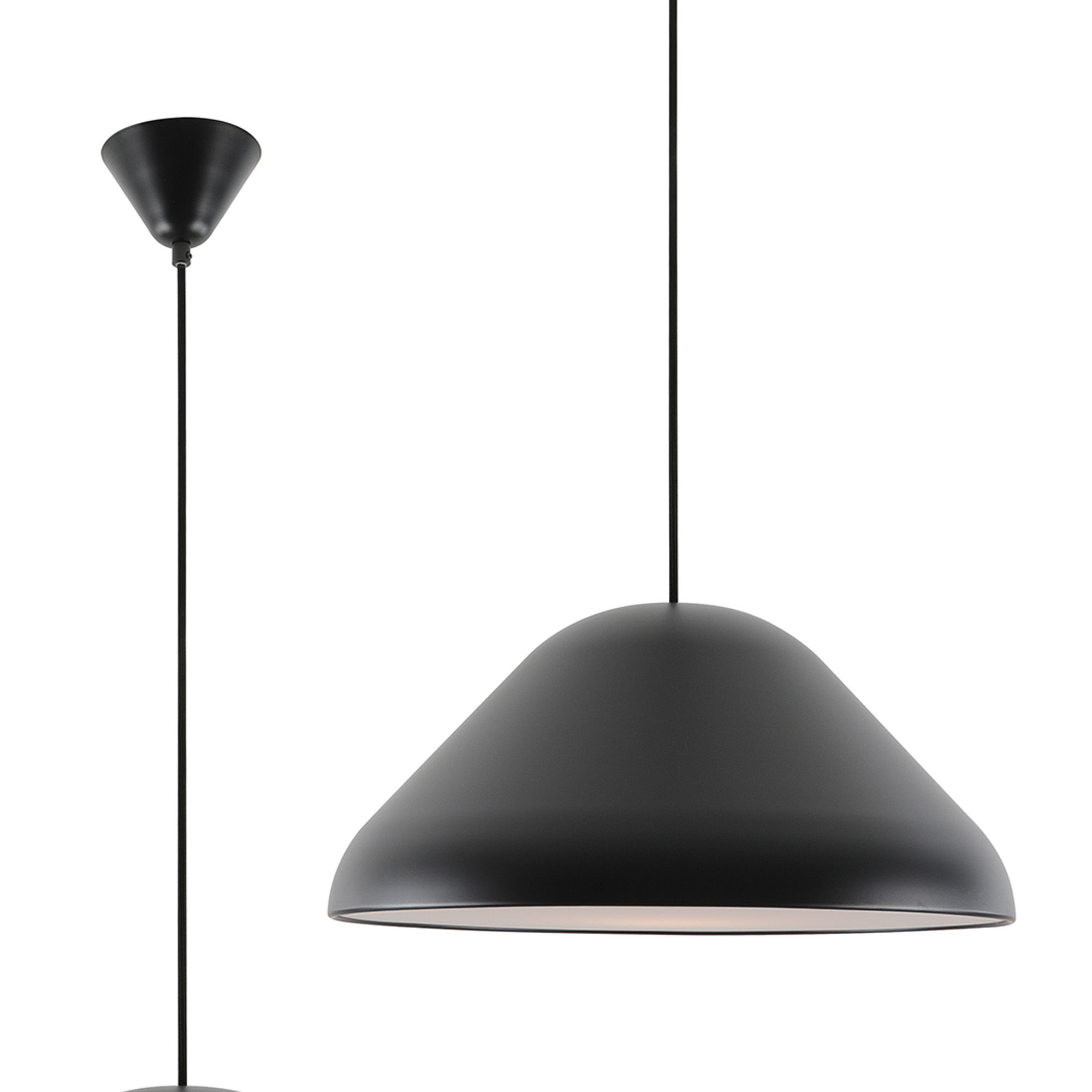 Naomi 1 Light Matt Black Medium Single Pendant Light