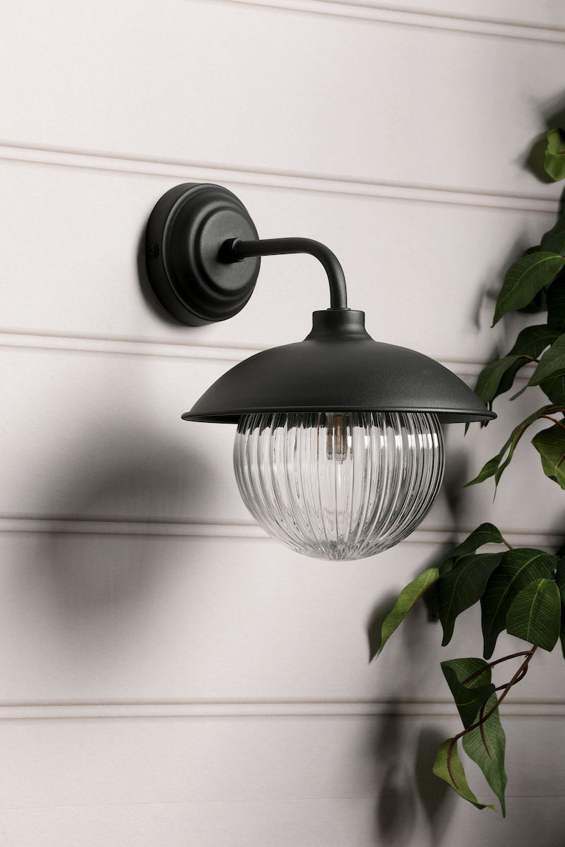 Laura Ashley Hatton 1 Light Matt Black IP44 Rated Outdoor Wall Light