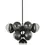 Thumbnail: Jacqueline 13 Light Black & Black Glass Telescopic Multi-Arm Pendant Light
