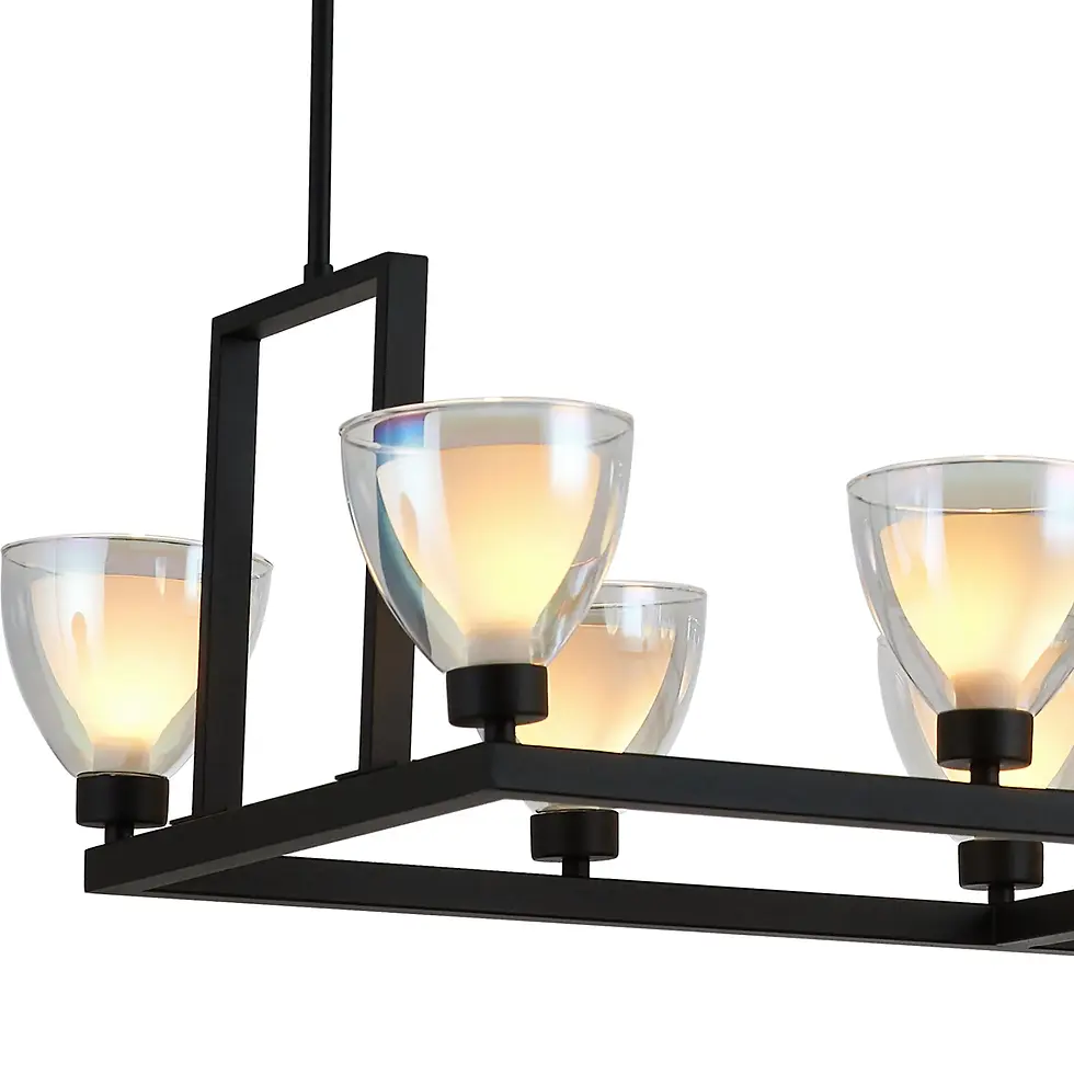 Thumbnail: Eliana 10 Light Satin Black Rectangle Linear Bar Pendant