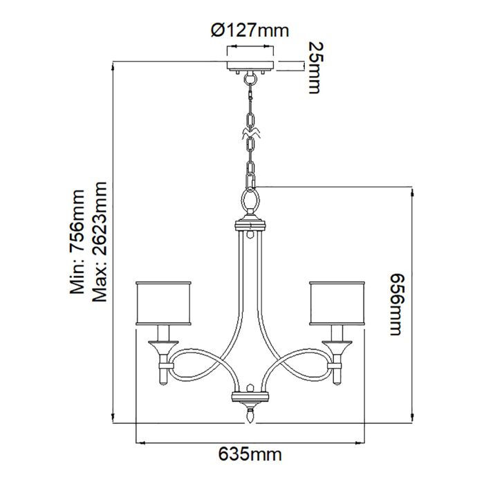 Thumbnail: Elstead Kichler Lacey Mission Bronze 5 Light Chandelier