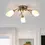 Thumbnail: Evie 3 Light Antique Brass Flush Ceiling Light