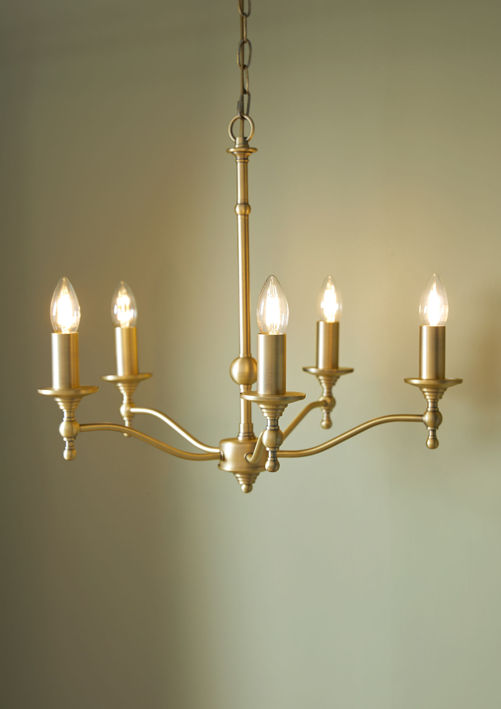 Laura Ashley Ludchurch 5 Light Matt Antique Brass Pendant