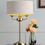 Thumbnail: Laura Ashley Sorrento 3 Light Matt Antique Brass Table Lamp