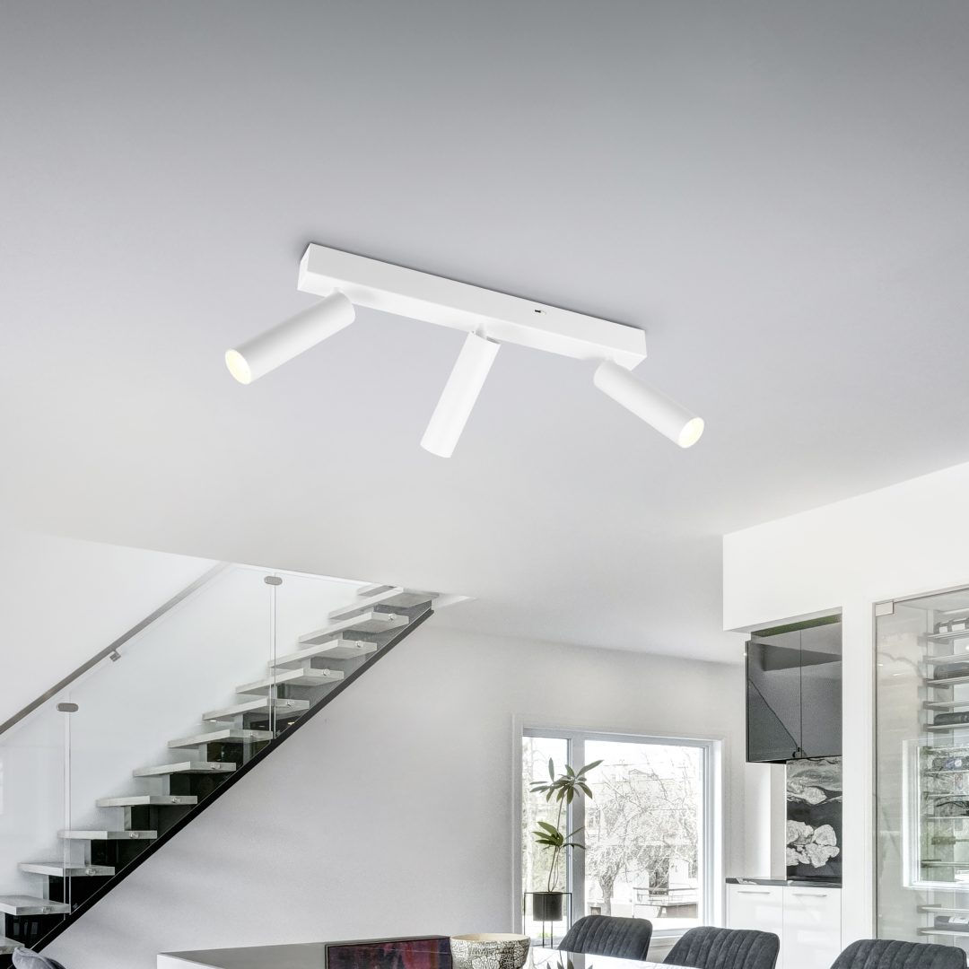 Sydney 3 Light Matt White LED Spot Ceiling Light