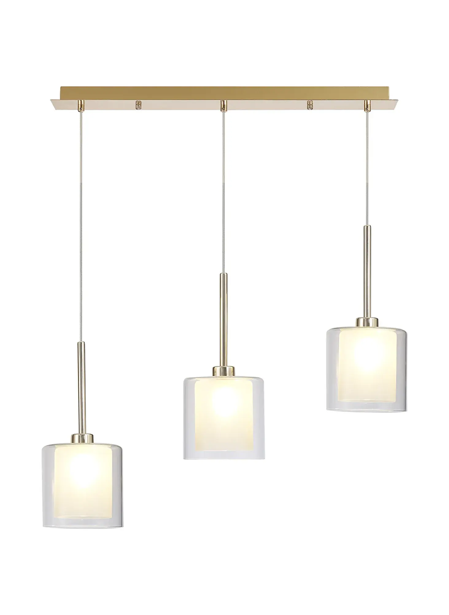 Eliana 3 Light French Gold Linear Bar Pendant