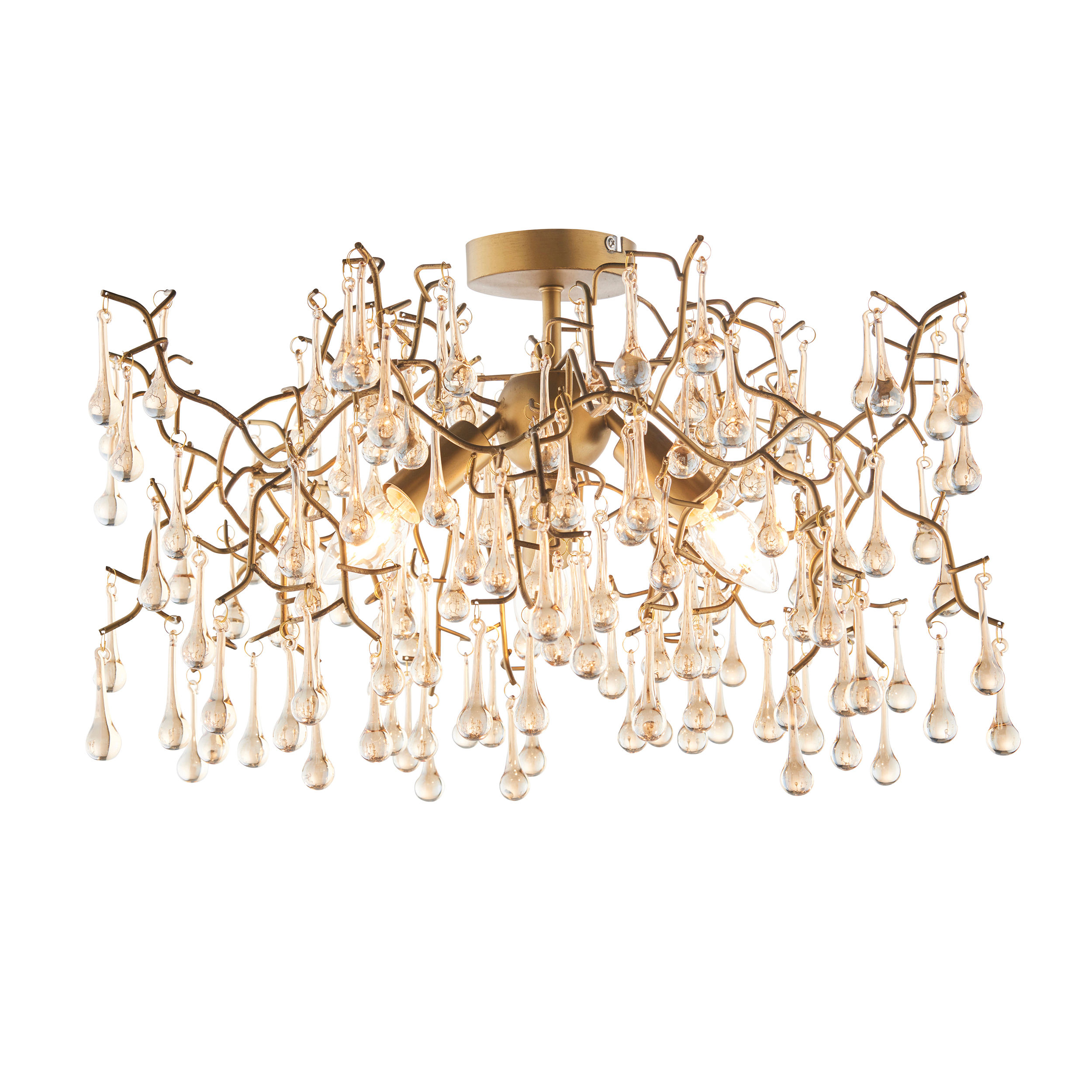 Liliana 3 Light Aged Gold Paint Semi-Flush Ceiling Light