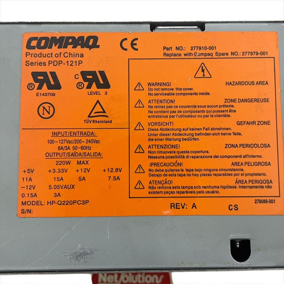 Miniatura: FUENTE DE PODER HP COMPAQ Q220PC3P 277979-001 220W 12V
