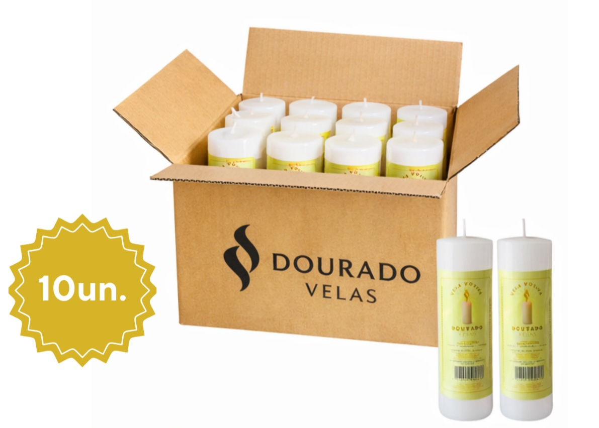 Vela Votiva: 7 dias 10 UND (260g cada unidade)