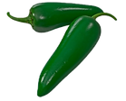 Two fresh jalapeño peppers
