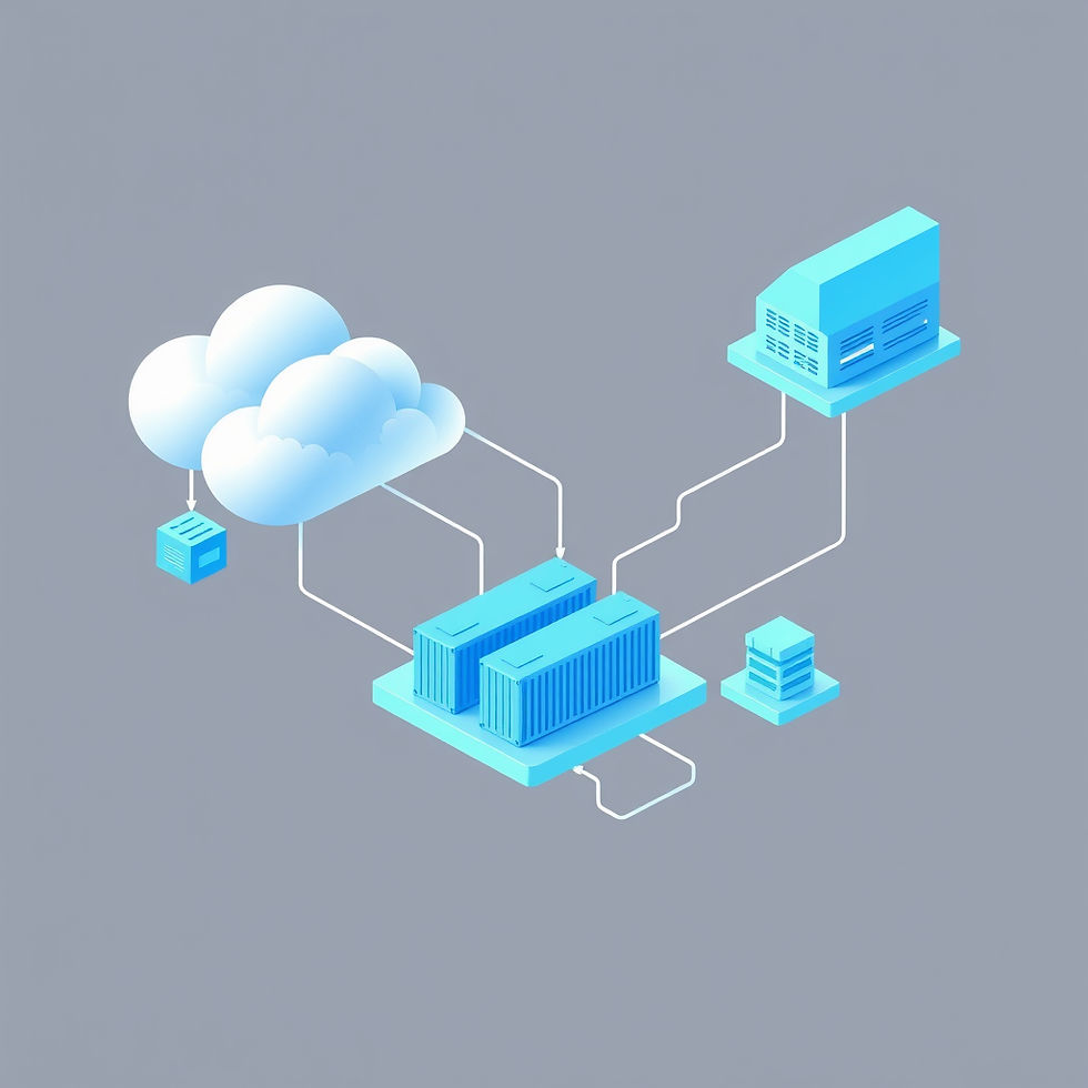 Create a premium SaaS technology illustration representing cloud infrastructure and DevOps