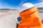 Technician in a solar field