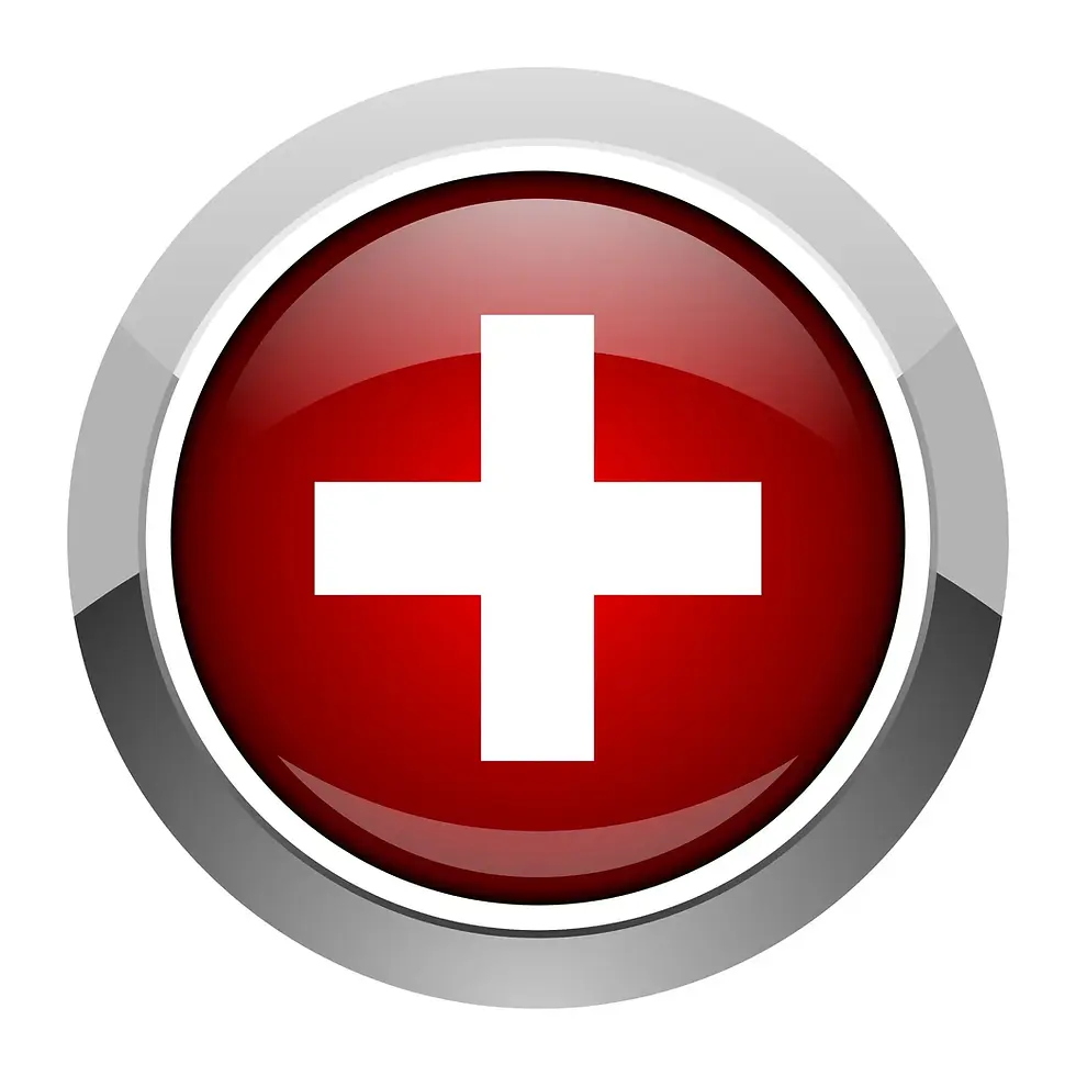 Icône médicale rouge avec croix blanche – Coupeur de feu pour brûlures, zona et radiothérapie, en cabinet privé à Saint-Sauveur et à distance à Montréal et à l’international