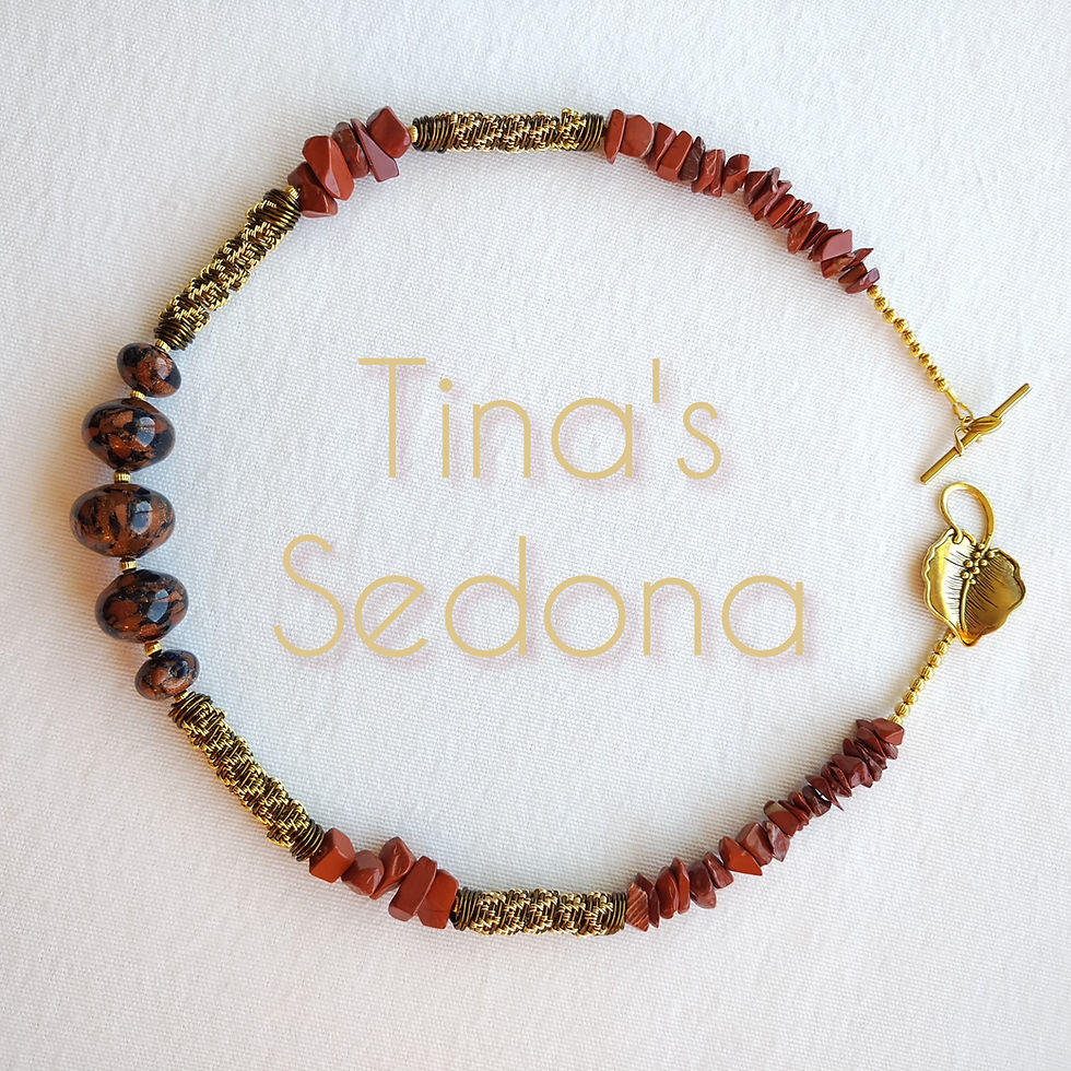necklace set of goldstone and red jasper nuggets