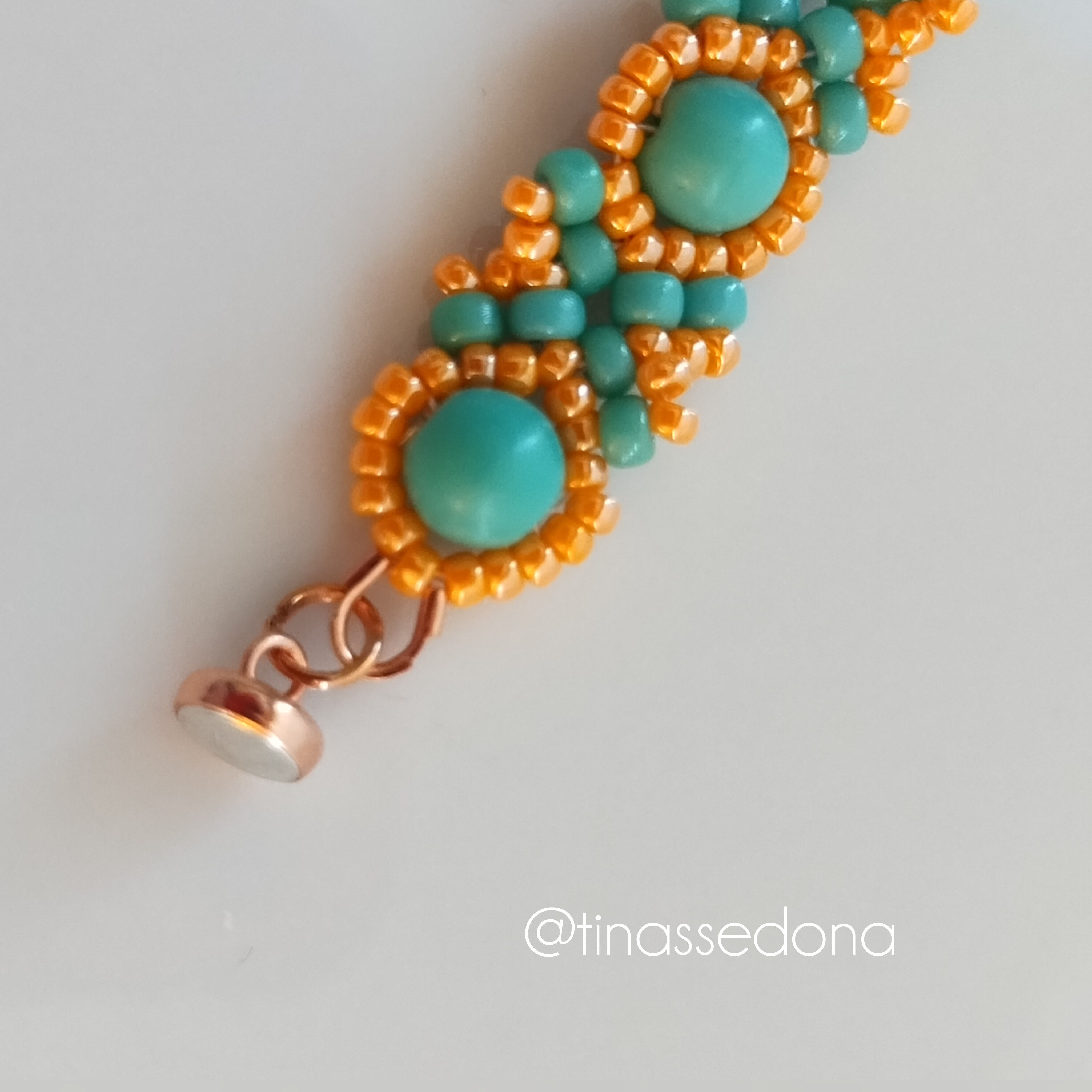 Hand woven bracelet of Southwest colored beads