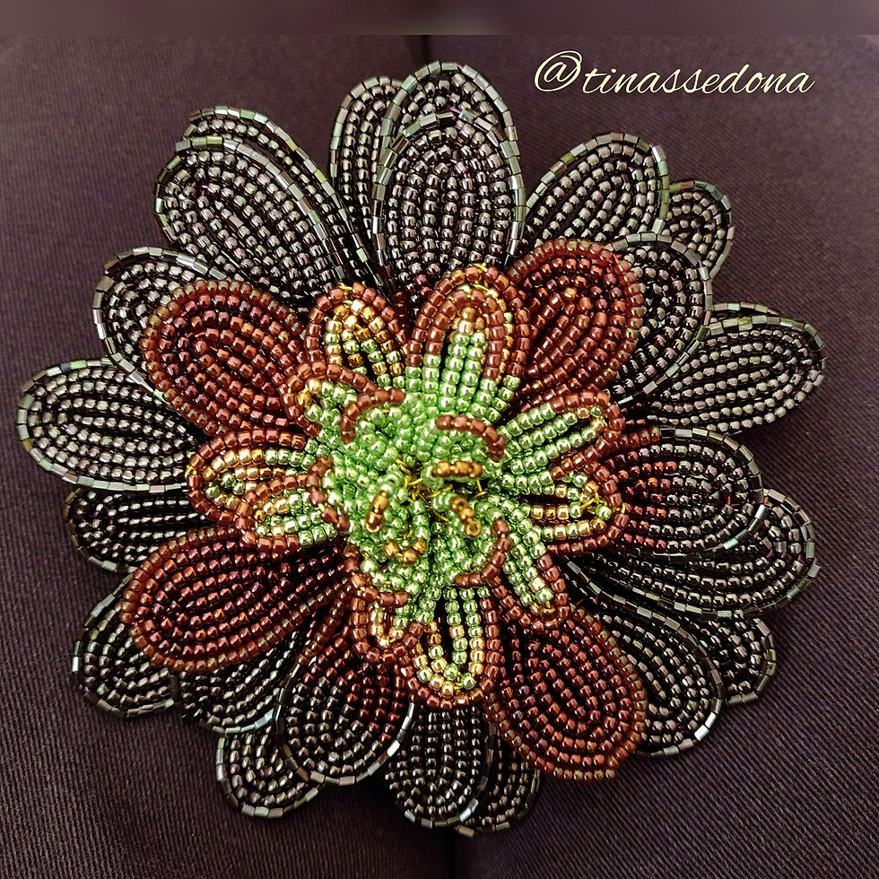 Thumbnail: French Beaded Sculpture - Black Rose Aeonium