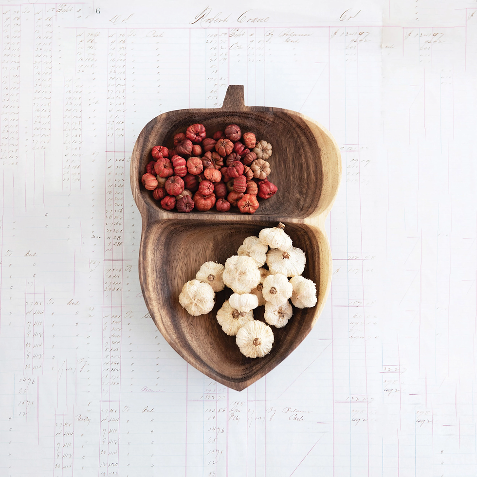 Wood Acorn Dish