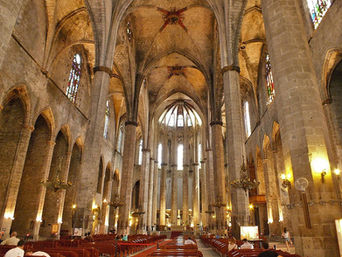 La basilique Santa Maria del Mar à Barcelone, exemple très pur du gothique catalan