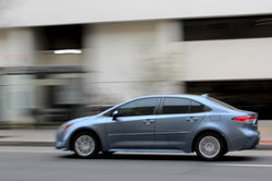 Panning shot of a car