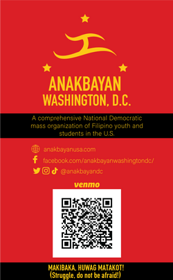 Anakbayan Washington D.C. business card