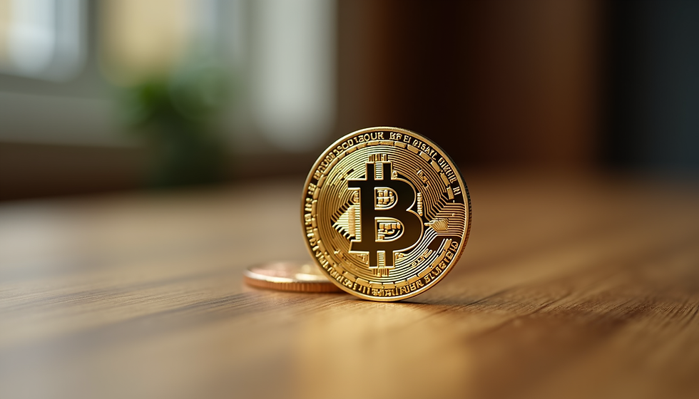 Representação física do Bitcoin, moeda digital