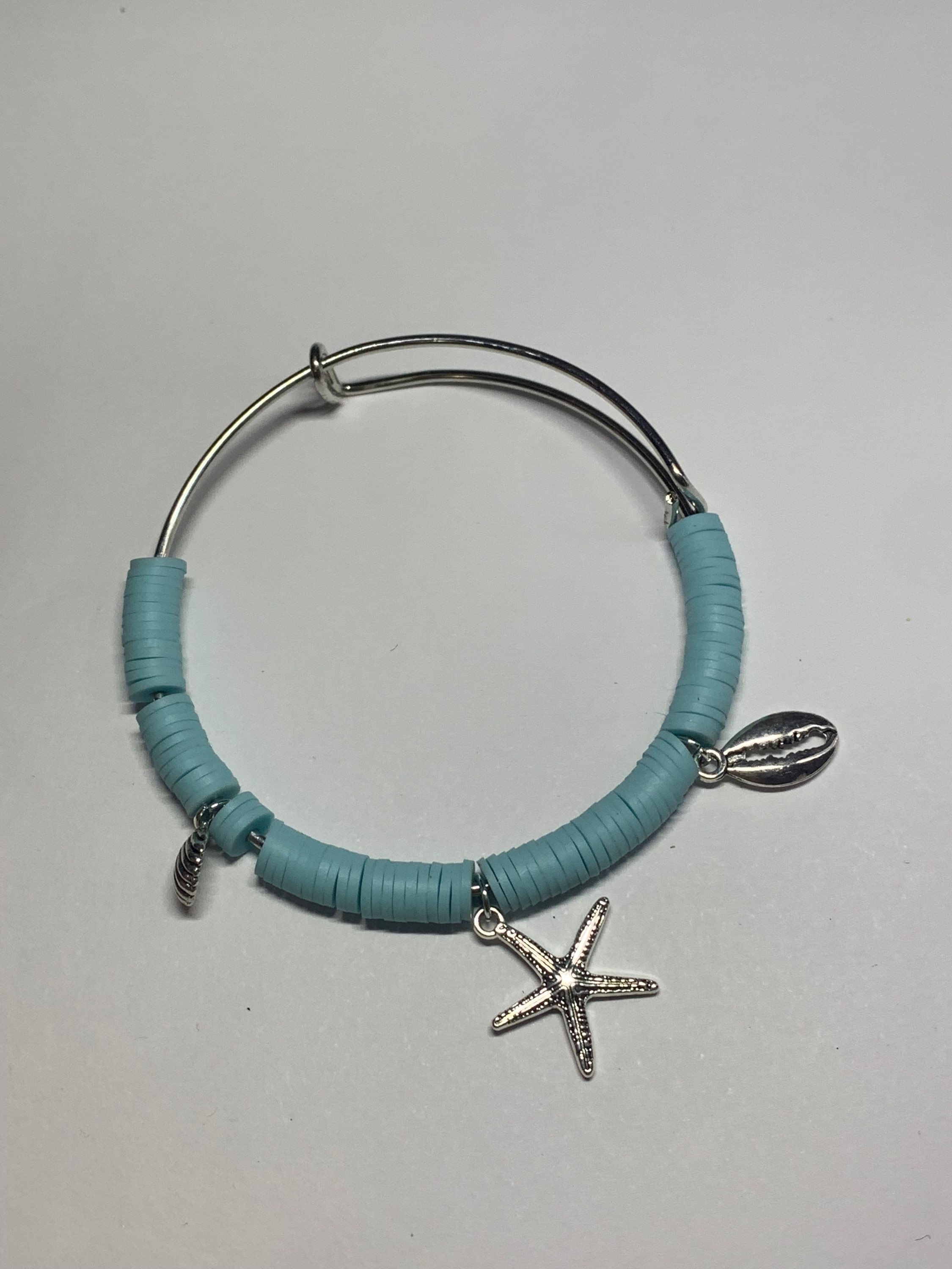 Blue beach charm bracelet