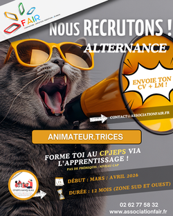 Offre d'emploi - Apprentissage - CPJEPS3 et 4