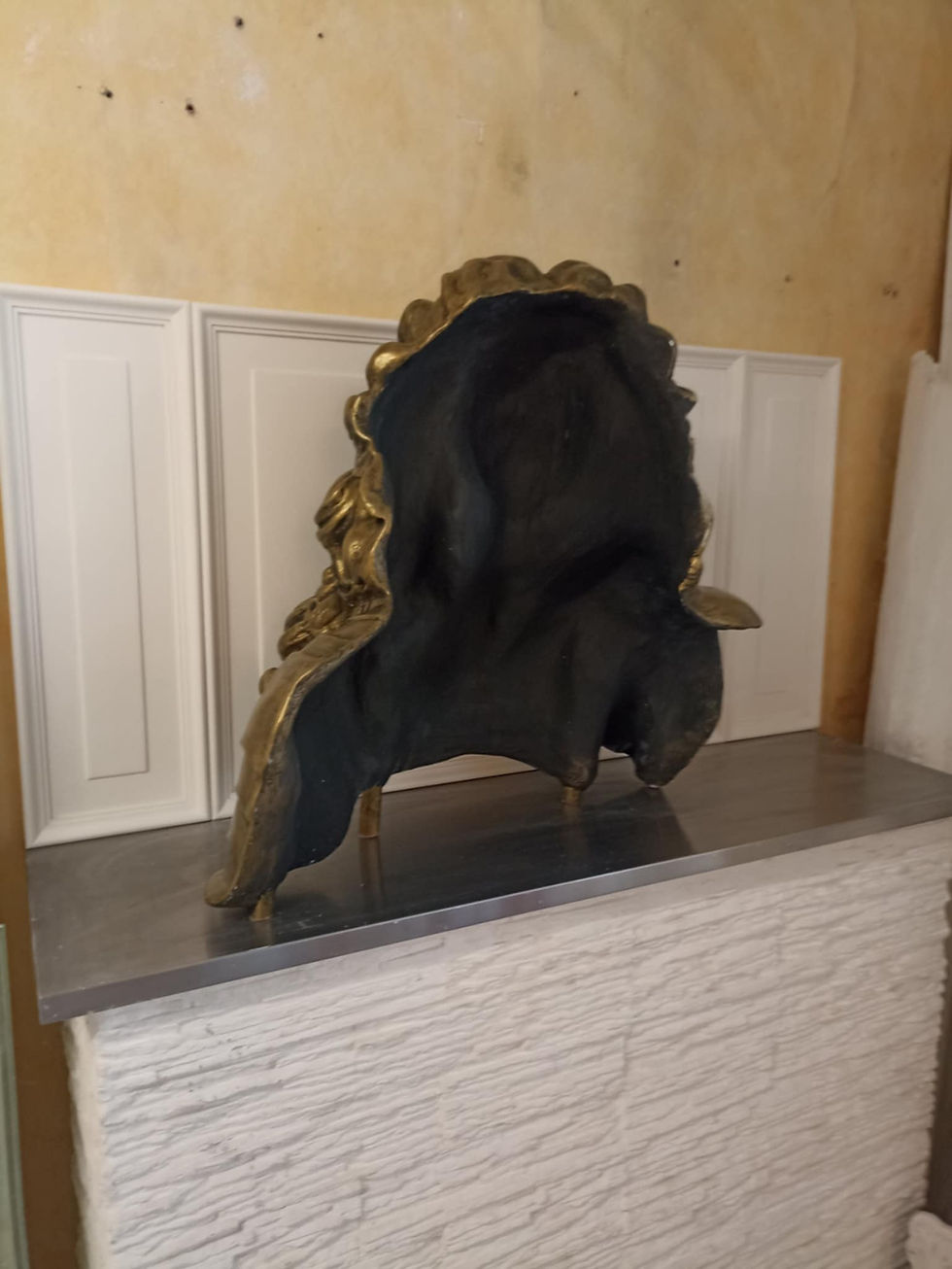 Miniature : Grande Sculpture Murale Louis XIV d'après Bernin.65cmx65cm.Plâtre aspect patiné