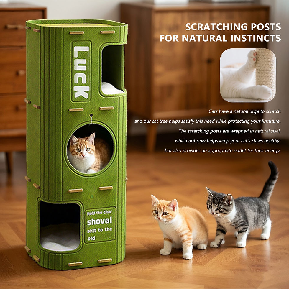 Thumbnail: Felt Cat Tree With Caves