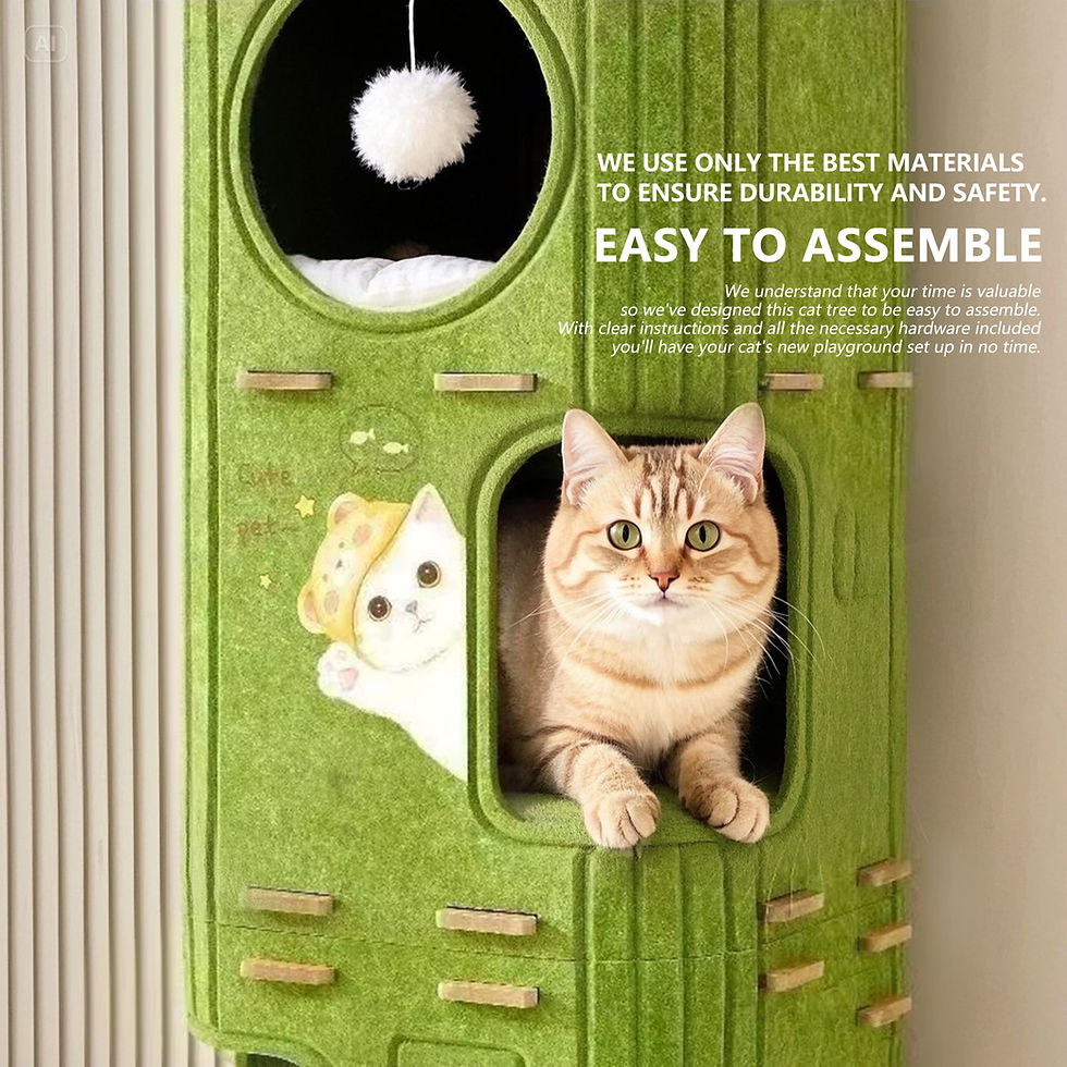 Thumbnail: Felt Cat Tree With Caves