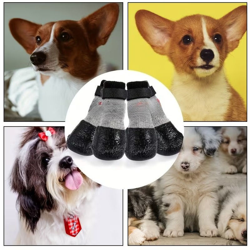 Thumbnail: Pet Dog Shoes Socks And Harness For A Small Dog Warm Waterproof Non Slip Boots A