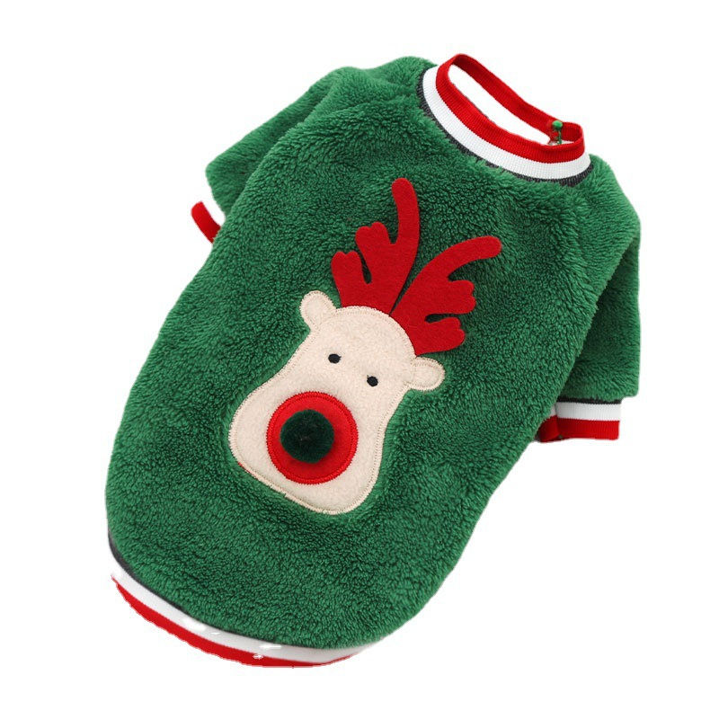 Thumbnail: Dog Christmas Clothes Winter Warm Pet Clothes for Small Medium Dogs Elk Santa Cl