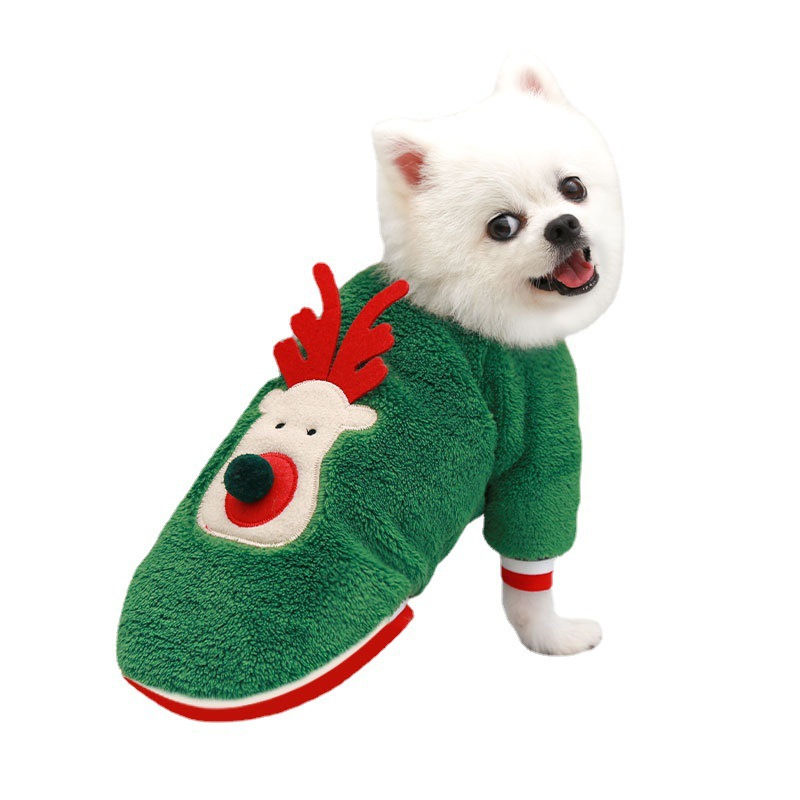 Thumbnail: Dog Christmas Clothes Winter Warm Pet Clothes for Small Medium Dogs Elk Santa Cl