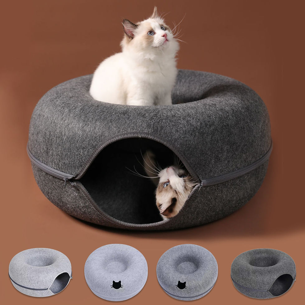 Thumbnail: Play House - Cat Tunnel Donut Bed & Interactive Felt (Washable, Zipper Design)
