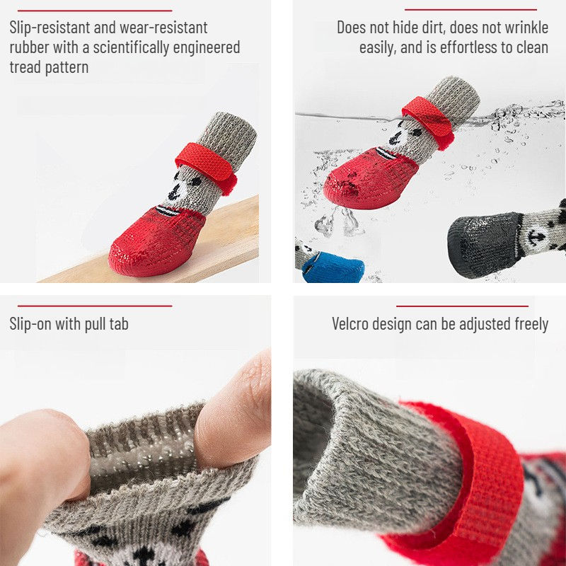 Thumbnail: Pet Dog Shoes Socks And Harness For A Small Dog Warm Waterproof Non Slip Boots A