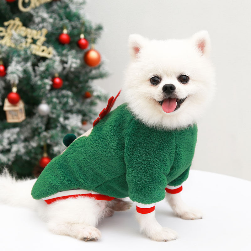 Thumbnail: Dog Christmas Clothes Winter Warm Pet Clothes for Small Medium Dogs Elk Santa Cl