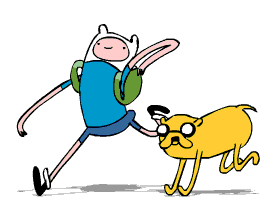 FINN_Y_JAKE_CAMINADO_COMO_IDIOTAS.gif