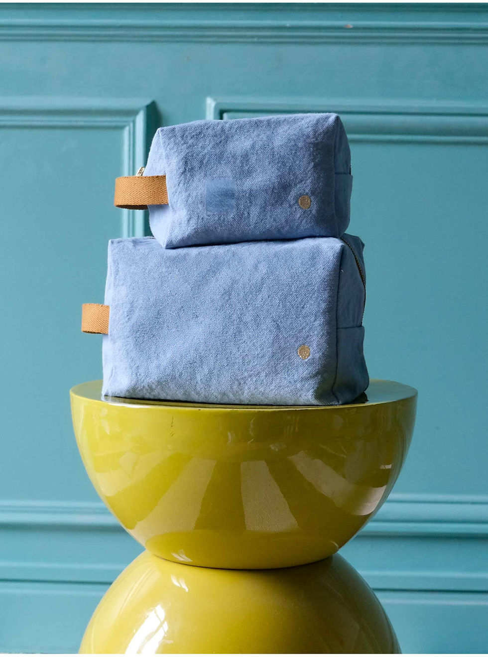 Trousse de toilette cube bleu