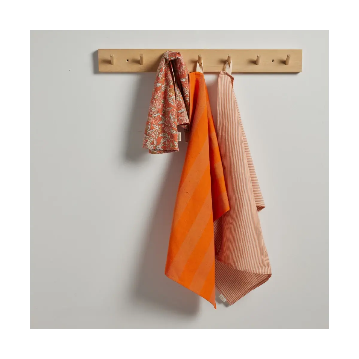 Torchon rayures larges orange